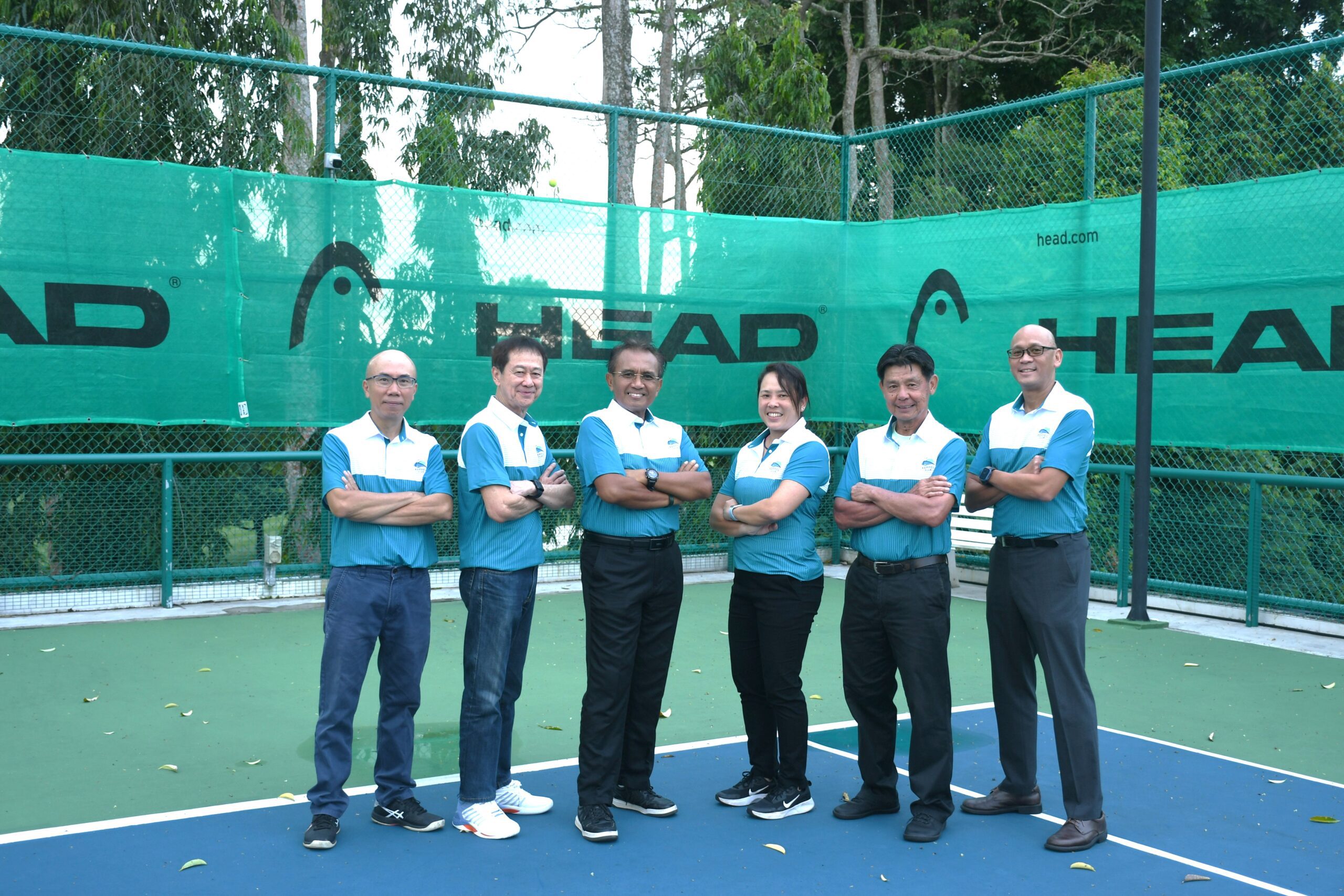 Tennis Sub-Committee From left, Mr Phoon Wai Leong, Mr Gilbert Ng, Mr Kamal Ehsan (Convenor), Ms Denise Seow Su Ling,  Mr Sit Moon Choy, Mr Darryl Seow (Team Captain).